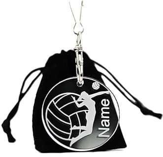 Personalisierter Volleyball-Schlüsselanhänger für Spielerinnen – Geschenkidee für Volleyball-Fans & Mädchen – mit Namensgravur aus Acryl – ideal zum Geburtstag, Turnier oder als Vereinsgeschenk