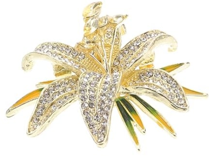 Lilienblumen Brosche Anstecknadel Strass für Damen Weihnachten Mottoparty