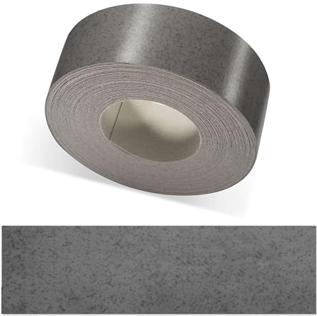 ben+camilla.com Kantenumleimer zum Aufbügeln | Beton Dunkel 45 mm x 5 m Rolle (glatt matt) | Premium Qualität für professionelle Ergebnisse | Kantenschutz