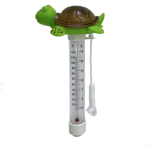 Schwimmendes Poolthermometer in lustiger Schildkrötenform, genaue Temperaturmessung für Pools und Spas, wasserdichte Funktion