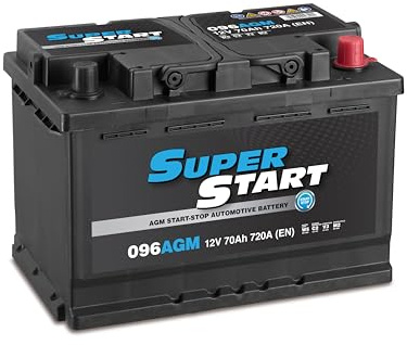Super Start 096AGM 12V 70Ah 720A Stop Start Car & Van Replacement Battery | Reliable & Durable, Heavy-Duty Design, Efficient Power for Start-Stop Systems