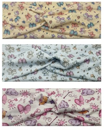 3 Pezzi Fasce per Capelli Bambina Unicorno, Elastica Fascette, Cotone, Morbido, Adatto per 0-3 Anni