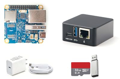 NanoPi Neo3 Plus Mini routeur à carte unique, RK3528A Quad-Core, 2 Go de RAM DDR4, ports Ethernet Gbps, USB 3.0, support FriendlyWrt/Ubuntu/Debian, idéal pour passerelle NAS/IoT (Full Kit, 1 Go de RAM