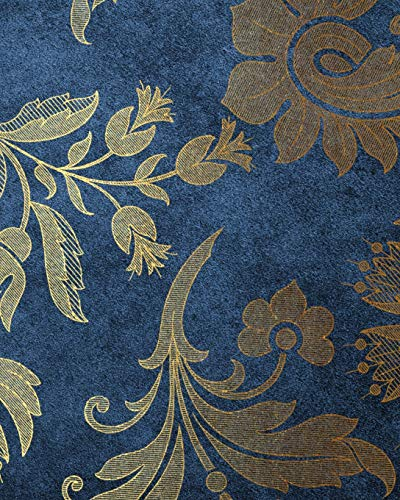 Blue Floral Velvet Composition Notebook - Large Unruled Notebook - 8x10 Blank Notebook (Softcover Journal / Notebook / Sketchbook / Diary) (8x10 Blank Softcover Notebook, Band 136)