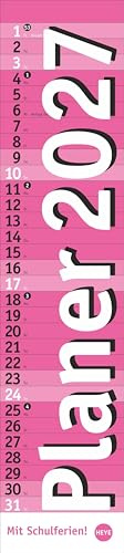 Langplaner, pink 2027: Praktischer Streifenkalender mit viel Platz für Termine. Eine Organisationshilfe mit Fokus auf das Wesentliche. Wandkalender 2027 zum Eintragen. Format 11 x 49 cm