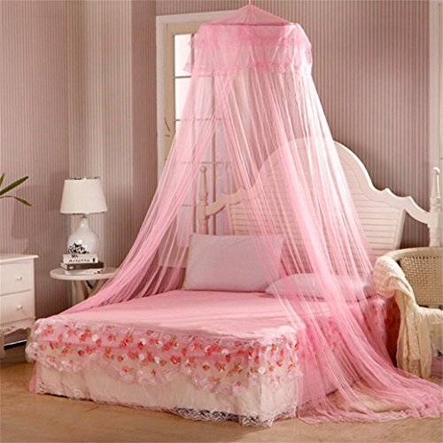 Bodhi2000 ® - Moustiquaire ronde en filet pour princesse - Effet lit en baldaquin , rose