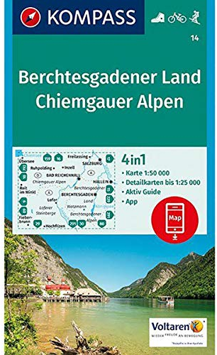 Berchtesgadener Land - Chiemgauer Alpen: Wanderkarte mit Aktiv Guide, Radwegen und Skitouren. GPS-genau. 1:50000 (KOMPASS Wanderkarte, Band 14)