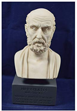 Hippokrates-Skulptur, antikes griechisches Vater der modernen Medizin Museumsreproduktion, Büste