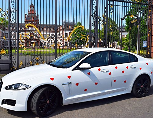 AUSWAHLANGEBOT Magnetherzen Magnetherz Hochzeits Schuck Valentinstag Magnetische Herzen in Rot Weiß Matt - Glänzend Schwarz selbstklebend (5 Stück, Rot)