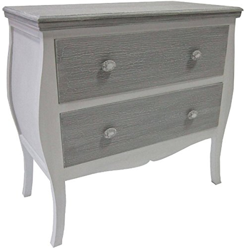 Casa Padrino Landhausstil Kommode mit 2 Schubladen Antik Weiß/Grau 77 x 40 x H. 78 cm - Landhausstil Möbel