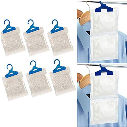 ADEPTNA Set of 6 Interior Hanging Wardrobe Dehumidifier - Helps Stop Damp Mould Mildrew Condensation etc