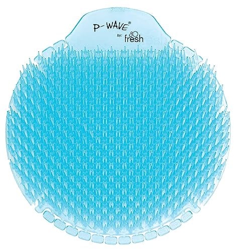 P-Wave Slant6 Urinal Mats Scented, 10 Screens Pack, Fits Most Urinals & Waterless, Long Lasting 30 Days Urinal Deodoriser & Odour Neutraliser, Anti-Splash Guard Slanted Bristle, Ocean Mist