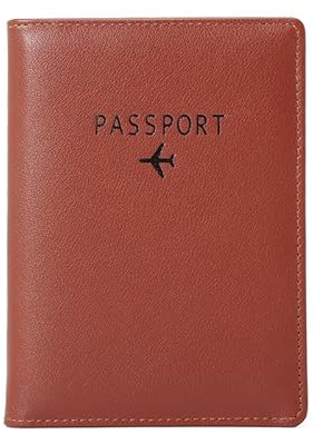 PALMFOX Funda de Cuero para Billetera, Pasaporte, Cubierta de Bloqueo RFID, Funda de Tarjeta de Cuero, Funda de Organizador de Documentos de Viaje, incluidos 7 Colores.