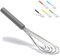 Jell-Cell Flat Whisk Silicone Handle Non Slip 10 - 5 Wires Whisk with 10 Heads for Kitchen Cooking Color Sky Blue by (Grey)