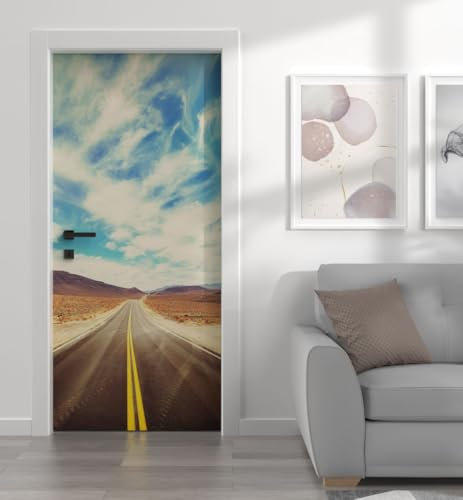 MyMaxxi - Tür bekleben mit Türtapete Türposter Türfolie Selbstklebend 90x200 Highway - Tür verschönern mit Türfolie - Türaufkleber Mädchen und Junge