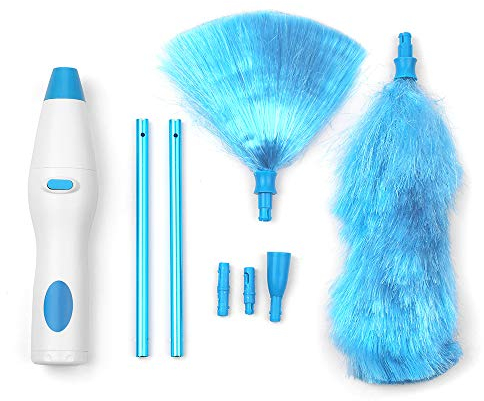 Tooart Spin Duster Elettrico - Spolverino a Batteria Portatile per Piume. Spolverino Retrattile in Microfibra Spazzola per la Pulizia Della Polvere per Le Mani