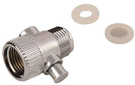 AquaSu Wasser-Stopp Somari | für Armaturen mit Anschluss in 1/2 | Stopp-Funktion: Unterbrechung der Wasserzufuhr | zum Anschluss an Brause- und Wannenarmatur | Metall | chrom | 72383 1
