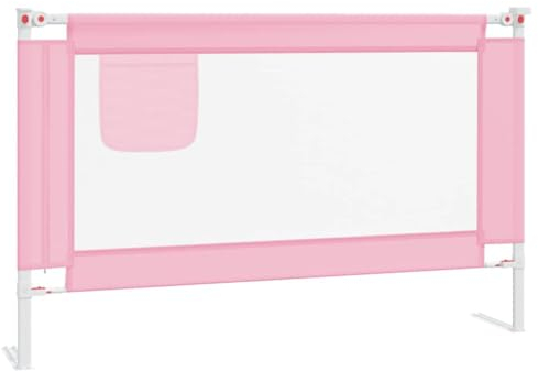 vidaXL Kleinkind Bettschutzgitter Bettgitter Kinderbettgitter Babybettgitter Gitter Kinderbett Babybett Rausfallschutz Rosa 120x25cm Stoff