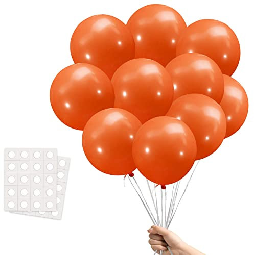 Artier 30 Biodegradable Balloons Orange Balloons Pack With 40 Glue Dots. 12 Inch Large Eco Friendly Balloon Made From Natural Rubber. Perfect For Any Event Or Decoration. For Helium Or Air Use
