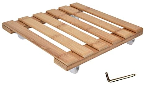 Supporto per Piante Supporto per Base a Rullo per Piante Quadrato con Ruota sterzante Rimovibile a 360° per Vaso di Fiori 25x25 cm S