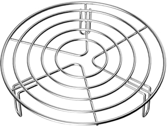 Rejilla de vapor de acero inoxidable, soporte de cocina, rejilla de cocción al vapor, rejilla de cocción redonda, estante de vapor, para ollas de cocina, rejilla de enfriamiento (23 x 5,5 cm)