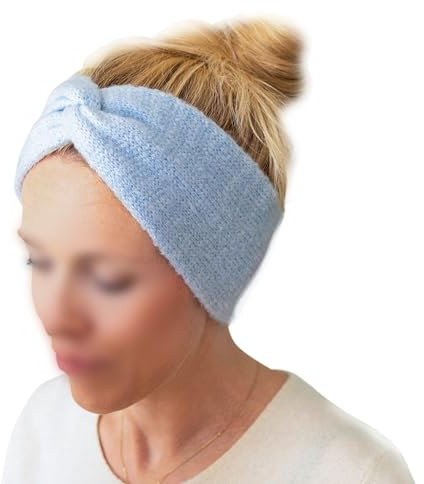 Papierdrachen Elegantes Strick-Haarband für Damen - blau, elastisch, Größe 24x10cm flachliegend, Stilvolles und Komfortables Accessoire für jeden Anlass