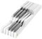 in-Drawer Knife Block Organizer - Bamboo Wood Drawer Knife Organizer - Holds 5 Long + 6 Short Knives (Not Included) - Store Knives with Blades Pointing Down