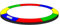 Baunsal® Trampolin Randabdeckung Ø 366 cm mit 26 cm breite in bunt-schwarz und 20 mm dick uv-beständig reißfest Trampolin Ersatzteile Trampolin Schutzrand für das Trampolin Outdoor