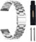 MaEiol 20mm Edelstahl Armband für Garmin Forerunner 570 42mm / Garmin Approach S50/Approach S44 / Vivoactive 6/5 /Forerunner 165/165 Music, Metall Business Armbänder für Herren Damen - Silber