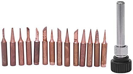 Eighosee 15PCS Pure Copper Solder Iron tip 900M tip for Soldering rework Station for 936, 937, 938, 969, 8586, 852D