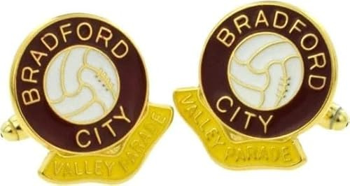 Football Coloured Enamel Cufflinks Bradford