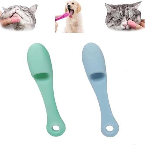 Cat Chin Brush,Silicone Scrubber for Cats Chin Cleaner,Finger Brush Silicone Pet Toothbrush, Cat Finger Toothbrush for Pet Dental Care,Finger Brushes Suitable for Puppies and Cats (B 2pcs)