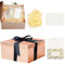 Roségold Geschenkbox mit Deckel, Roségold Geschenkbox mit Schleife, Rose Gold Geschenkbox, Geschenkbox mit Deckel 20 x 20 x 10 cm Geschenkkarton, Geschenkbox Set, Faltbare Geschenkbox
