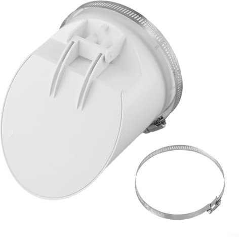 Filtre anti-odeur en PVC, clapet anti-retour avec antiodeur pour systèmes de drainage extérieurs, couvercle de tuyau d'eau de pluie, clapet anti-retour avec pince (110 mm)
