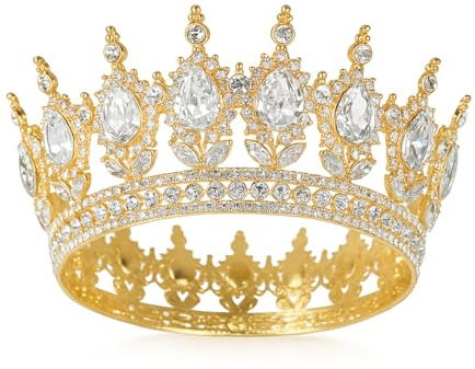 KAIYAYA Krone Damen,Kristall Barock Tiara Sparkly,Vintage Tiara Krone für Frauen,Strass Kronen für Brautkrone,Hochzeit,Abschlussball Party-A Prom Geburtstag Party