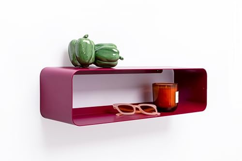 Kare Design Wandregal Lounge XS, Pink, 58x15x15 cm, TV-Konsole, Wandboard, minimalistisches Design, Schwebend, Stahl, Industrial, Modern, Wohnzimmer