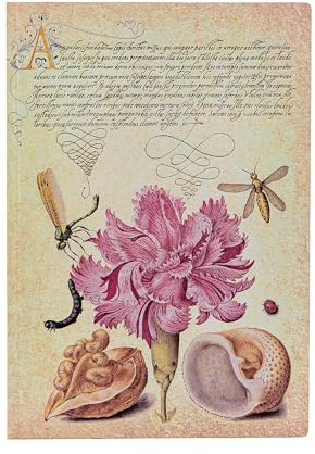 Pink Carnation (Mira Botanica) Midi Lined Softcover Flexi Journal (Elastic Band Closure)