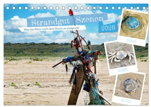 Strandgut Szenen (Tischkalender 2026 DIN A5 quer), CALVENDO Monatskalender: Was das Meer nach dem Sturm so ausspuckt (CALVENDO Natur)