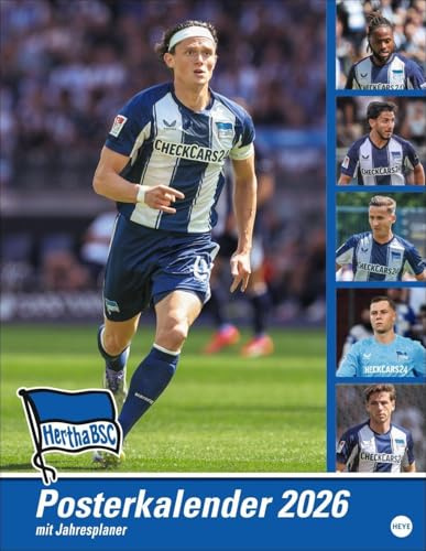 Hertha BSC Posterkalender 2026: Fotokalender mit den Spielern des Hertha BSC. Praktischer Jahres-Wandkalender 2026 für Fußballfans. Hochwertiger Bild-Kalender zum Aufhängen. (Bundesliga Kalender Heye)