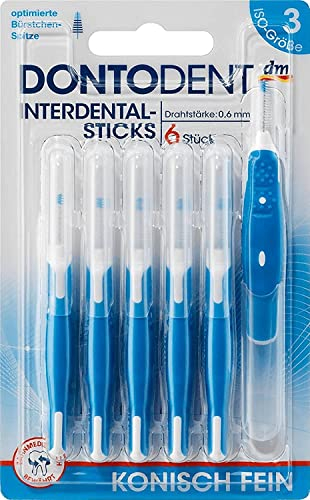 Interdental Sticks blau 2,5-4,5 ISO 3, 1 Packung mit 6 Stück
