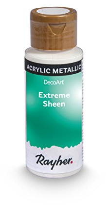 Rayher Hobby Extreme Sheen Metallic-Farbe, aquamarin, Flasche 59 ml, Acrylfarbe metallic, patentierte Rezeptur, 35014825