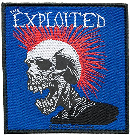 The Exploited Mohican Skull Aufnäher Gewebt & Lizenziert !!