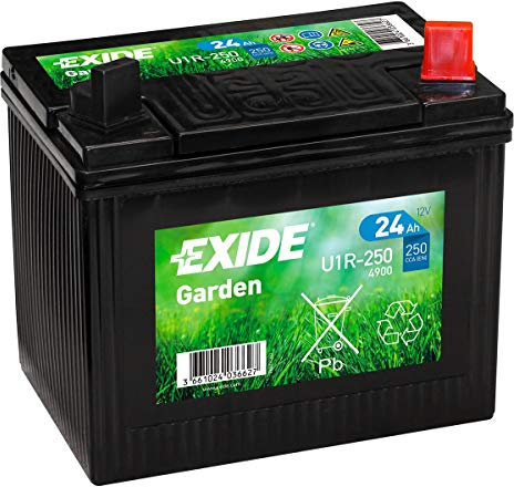 EXIDE U1R-250 (4900) 895 12v 24ah Garden BATTERY for MINI TRACTOR, RIDE ON MOWER - 2 Years Warranty