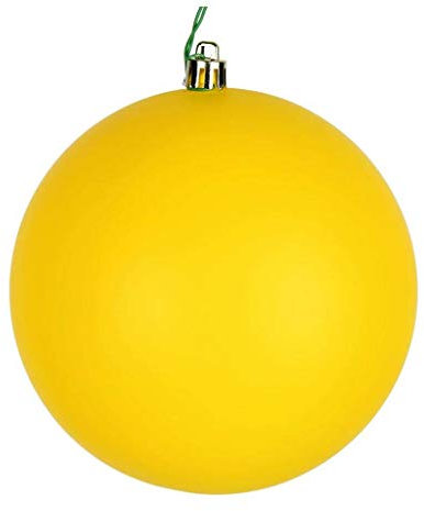 Vickerman Weihnachtskugeln, Weihnachtsbaumschmuck, Kugel, matt, Gelb, 12 Stück (N590878DMV)