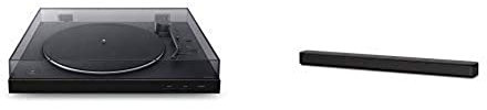 Sony PS-LX310BT Bluetooth Turntable with built-in Phono Pre-Amp, 2 speeds and 3 gain modes with Single Soundbar with Bluetooth and S-Force Front Surround Bundle