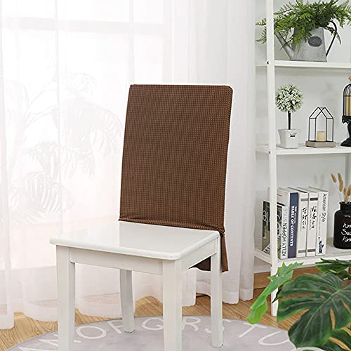 Bestenrose Coprisedia elasticizzato per schienale della sedia, in jacquard, con gonna elasticizzata, lavabile, universale, per sala da pranzo, hotel (caffè, set da 4)
