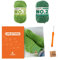 myboshi Häkelset Socken Shimanto, Häkelset für Anfänger, inkl. No.2 Wolle, Häkelnadel und Anleitung, Label, Häkelpaket, 85% Baumwolle, 15% Kapok Grün mit Häkelnadel