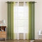 EMEMA Voile Vorhang Zweifarbiger Vorhang mit Ösen Transparente Gardine Ösenschal Fensterschal Lichtdurchlässig für Schlafzimmer 2er Set 140x175cm Olivergrün