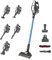 Hoover HF322TP Aspirateur Balai sans Fil Multi-Fonctions, Puissant, Grande Autonomie, Double éclairage LED, Brosse Anti-emmêlement, Mini Turbobrosse Spéciale Animaux, Charge Rapide, Gris Bleu Skyfall