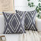 Serento Sofakissen 45x45cm Geometrische Muster Dekokissen Grau und Weiß Kissenbezüge Kissenhülle Leinen Modern Boho Kissenbezüge Quadratische Sofakissen Für Balkon Büro Sofa Kissen Decor 2 Stück